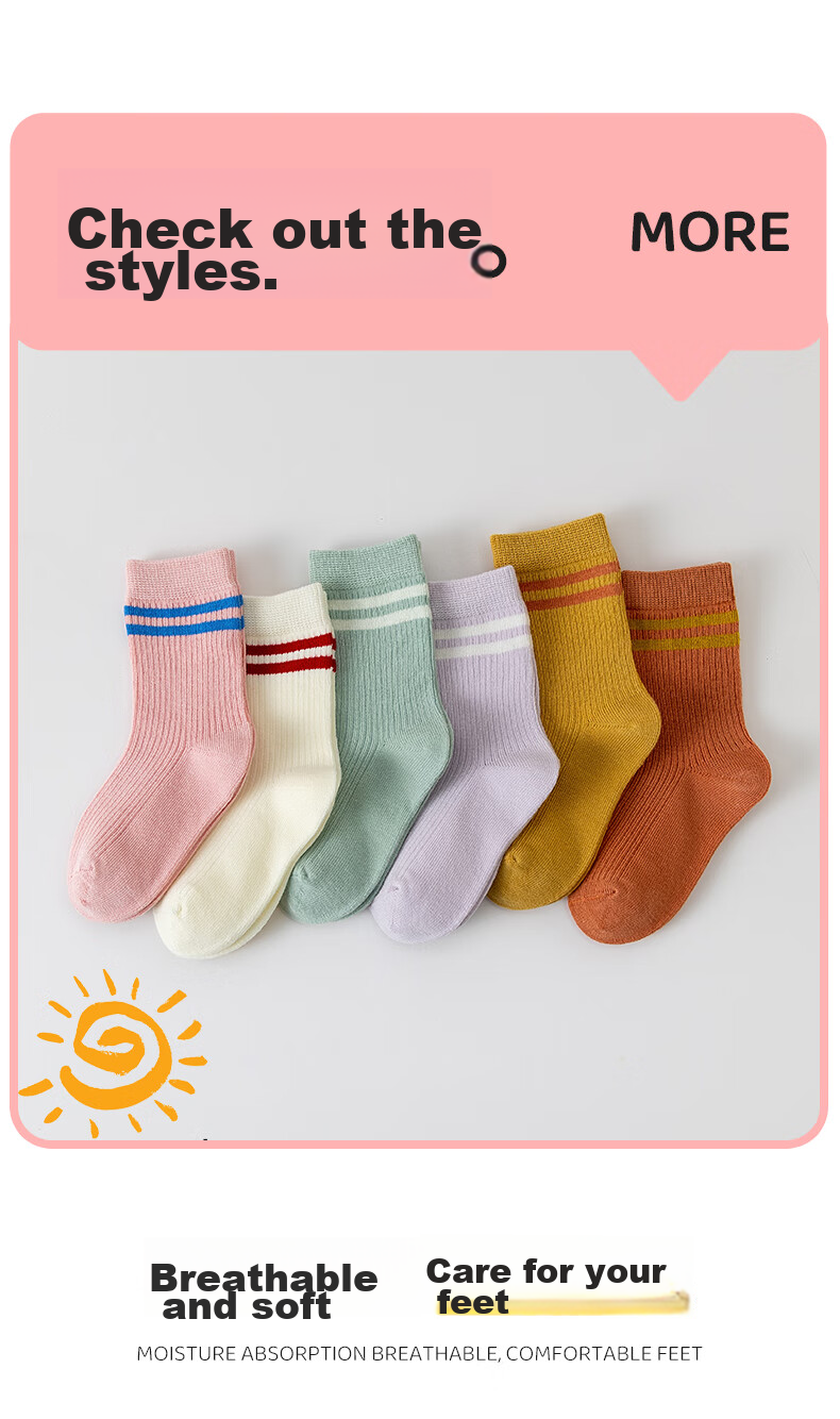 YUZHAOLIN Girls' Socks, Autumn And Winter Lace Mid-Calf Socks, Korean-Style Princess Style, Seamless Socks for Children And Baby Girls, Autumn Season Children's Socks 9