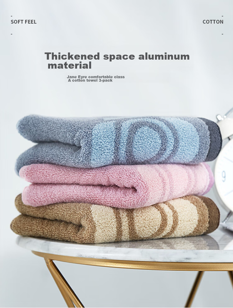 Grace Towels, Antibacterial And Anti-Mite, for Men And Women, Pure Cotton Comfortable Face Towels, 3-Pack, 115g Sports 1