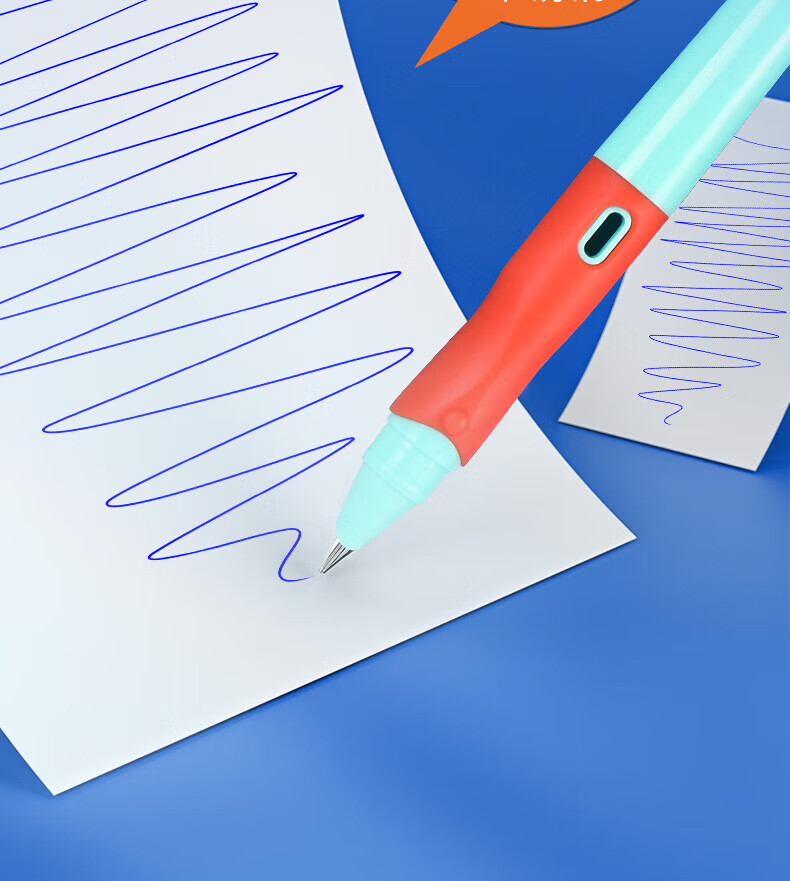 M&G Refillable Fountain Pen with Erasable Crystal Blue Ink, F Nib Fountain Pen Set (1 Pen with 6 Refills), Random Pen Barrel Color HAFP0758B2, 1 Set 5