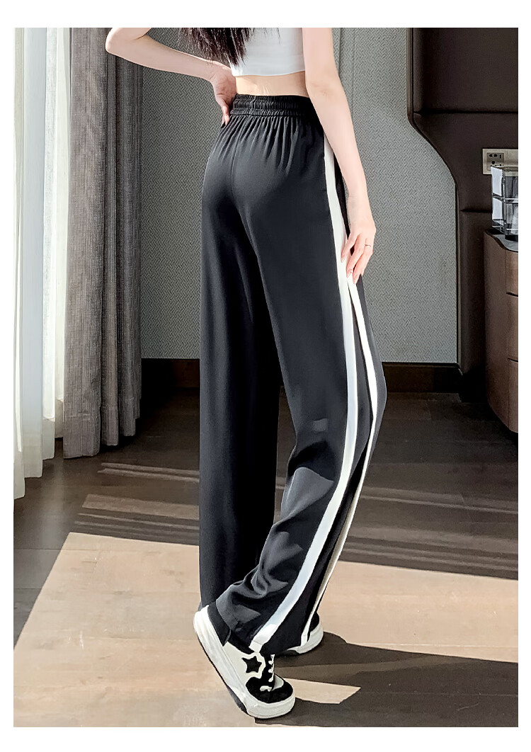Halo Queen Ice Silk Wide-Leg Pants for Women, High-Waisted, Draping, Loose-Fitting, Slimming, Straight-Leg Athletic Trousers HW25K03 16