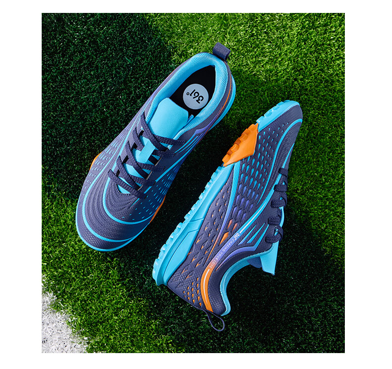 361° Children's Soccer Shoes, 2025 All-Season Youth Shock-Absorbing Rebound Sports Cleats, Wear-Resistant Training Shoes, Silver, Size 37 9