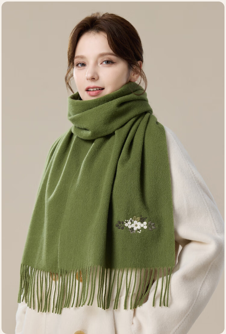 JIUMU Pure Wool Scarf for Women, Autumn And Winter Neck Warmer, Warm Shawl, Gift for Women And Mothers, Mid-Autumn Festival Birthday Gift Box Set 22