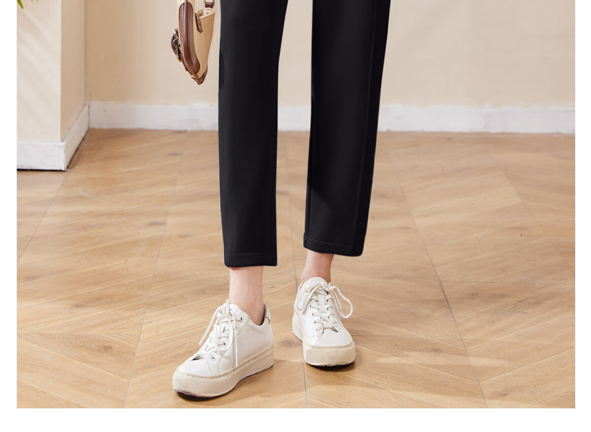 Chushen Women's Casual Pants, Fashionable And Versatile, High-Waisted Loose-Fitting Slimming Nine-Point Harem Pants, Grandma Pants S141K2005 15