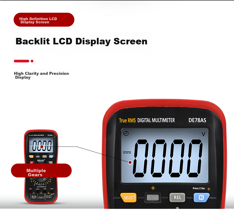 Delixi Electric High-Precision Digital Multimeter Multifunctional Digital Voltage Tester DEM11+ 13
