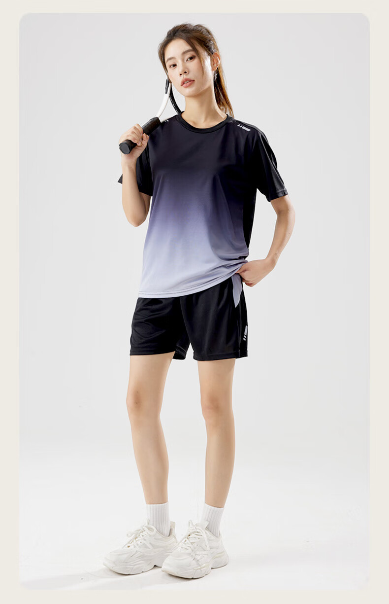 VICTORIATOURIST Women's Sports Set: Quick-Dry Running Shirt, Basketball And Badminton Outfit, Summer Shorts, T-Shirt, Yoga And Fitness Wear 13