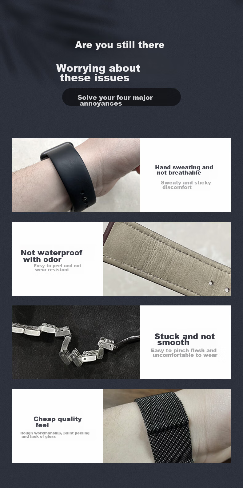 Mashi Compatible with Huawei Watch Bands for Watch5/4/3/GT7/GT6/5/gt4/Pro/Honor Magic2/OPPO X Milanese Magnetic Waterproof Sports Wristband 5