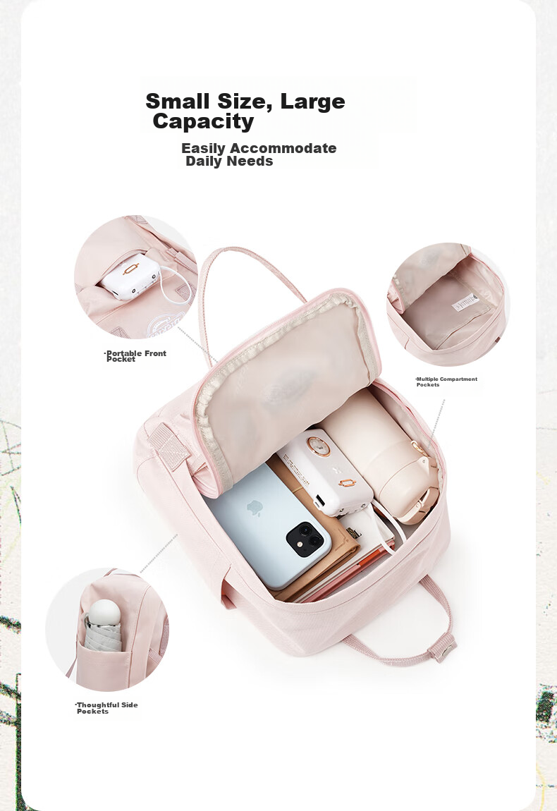 Dickies Backpack for Women, Cute Mini Backpack for Children, Lightweight Casual Sports Bag for Middle School Students, Storage Travel Bag 6