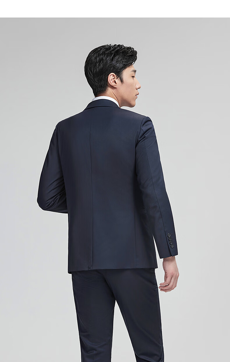 Goldlion [Machine Washable Wool/anti-Static] Men's Business Suit Jacket, High-End Version, Cool Style, Navy Blue, Size 48A 8