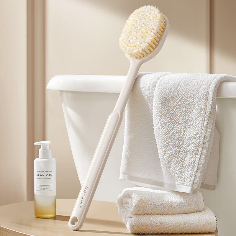 Creative Art Bath Brush, Back Scrubber, Shower Essential, Soft Bristle Long Handle Bath Brush, Exfoliating Tool, Back Washing Brush