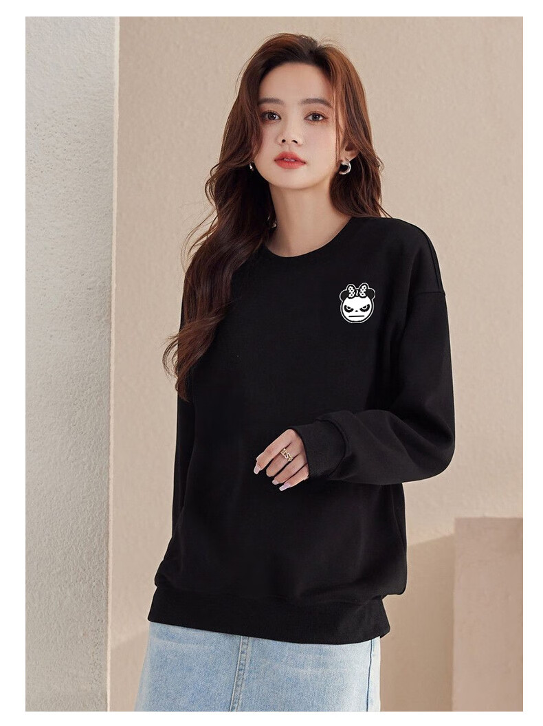 HIPANDA Hello Panda Sweatshirt for Women, Spring And Summer Round Neck Printed Pattern Simple Fashion Versatile Casual Top, Apricot Color, Size L 6