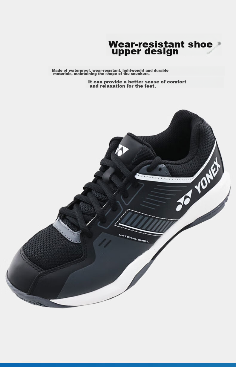 YONEX Badminton Shoes with Power Cushion, Shock Absorption, Breathable, for Competition And Training, SHBSF1EX White And Gold, Size 43 5