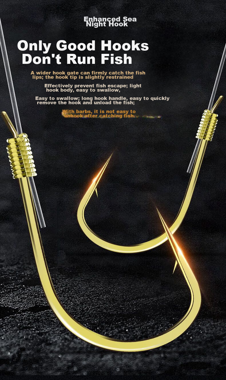 Weituosen Grass Carp Long Leader Double Hook Gold Sea Bream Hook 2 Meters [Line 3.0 Hook Size 12, 8 Sets] 3
