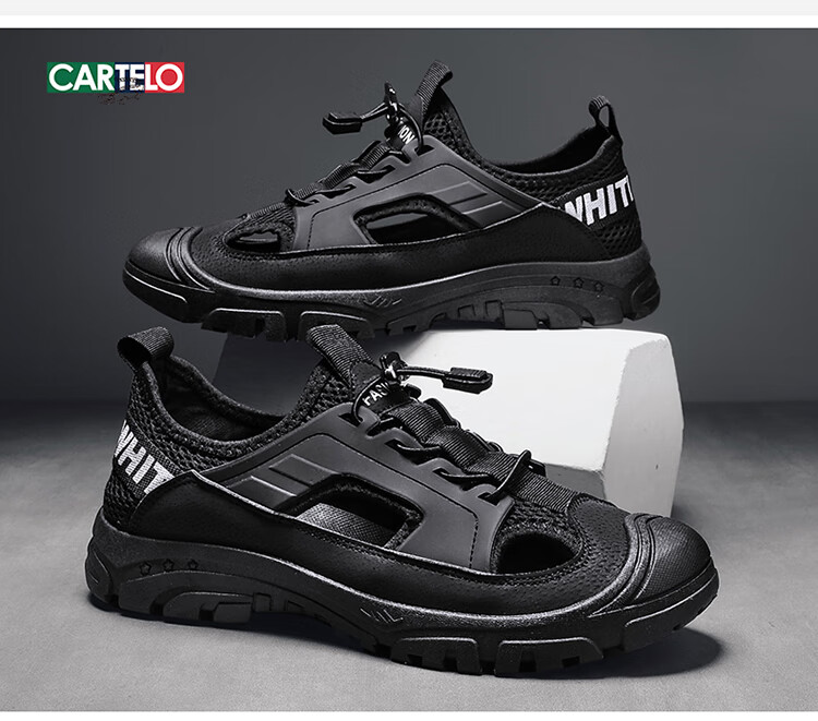 CARTELO Men's Sandals, Summer Breathable Hole Shoes, Men's Outdoor Beach Shoes, Closed-Toe Slippers for Me 4