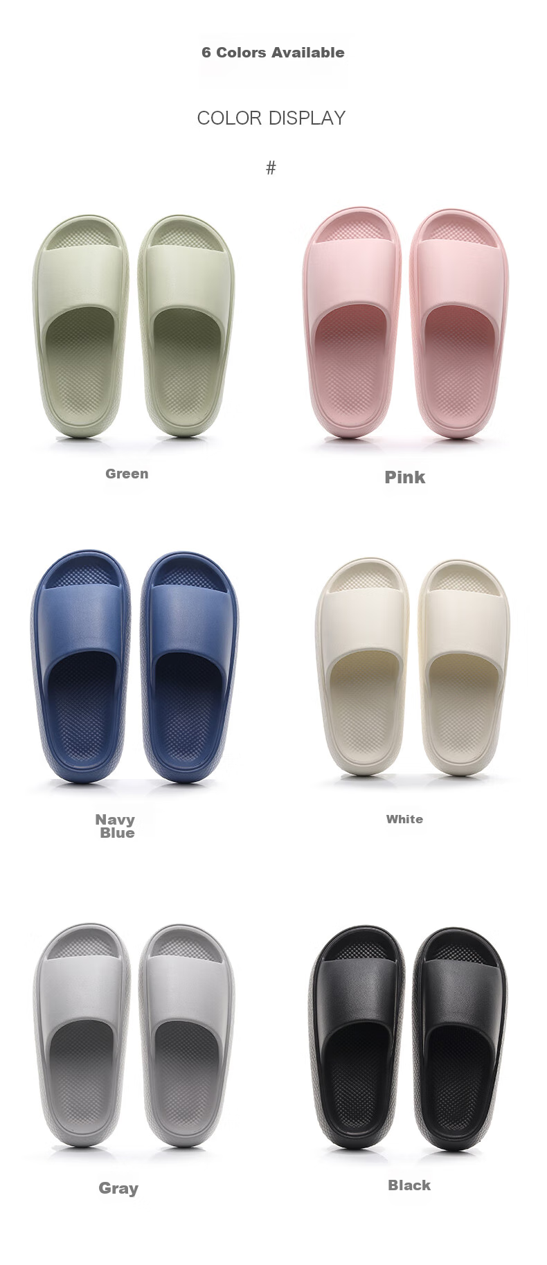 GUOLUOFEI Thick-Soled Slippers for Men, Summer Outdoor Wear, Squishy Feel, Indoor Couples Bathroom Shower Sandals, Gray, Size 44-45 8