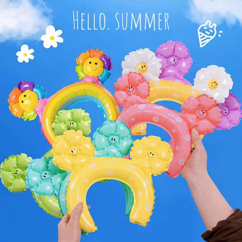 Jingtang Cartoon Balloon Decorations, Sunflower And Daisy Handheld Sticks, Headbands, Hair Accessories, Birthday Party Supplies, Kindergarten Activities, Scene Setup 3
