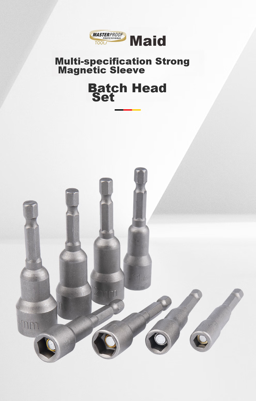 MASTERPROOF Electric Screwdriver Set with Hexagonal Sockets, Bits, Ultra-Hard Hexagonal British Standard Screwdriver, Wrench, And Machine Hexagonal Complete Set 2