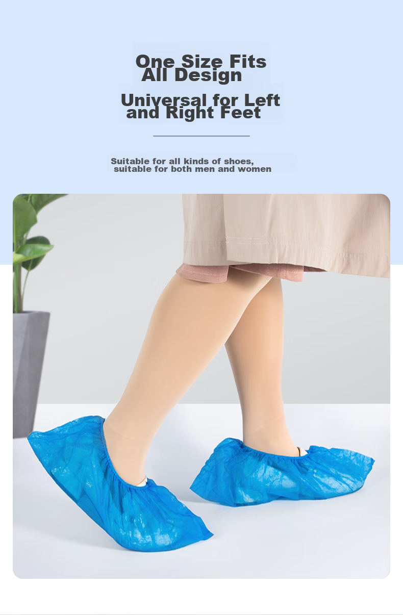 Temeiju Disposable Shoe Covers, Thickened Wear-Resistant Non-Slip Reusable Non-Woven Fabric Foot Covers for Computer Room, Students, Dust-Proof Home Use, 100 Pieces 6