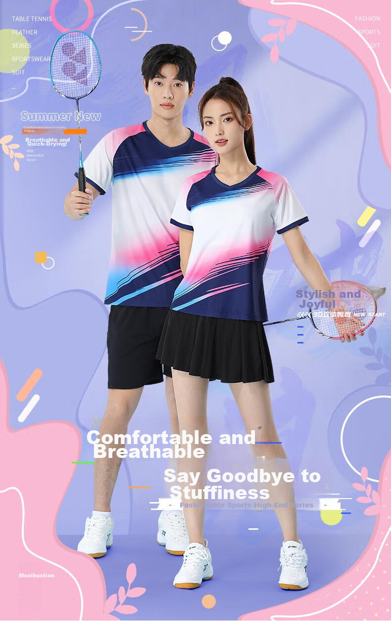 LIEYAO Badminton Customized Competition Set Breathable Short-Sleeve Tennis Shirt LY1816-M White XL 1