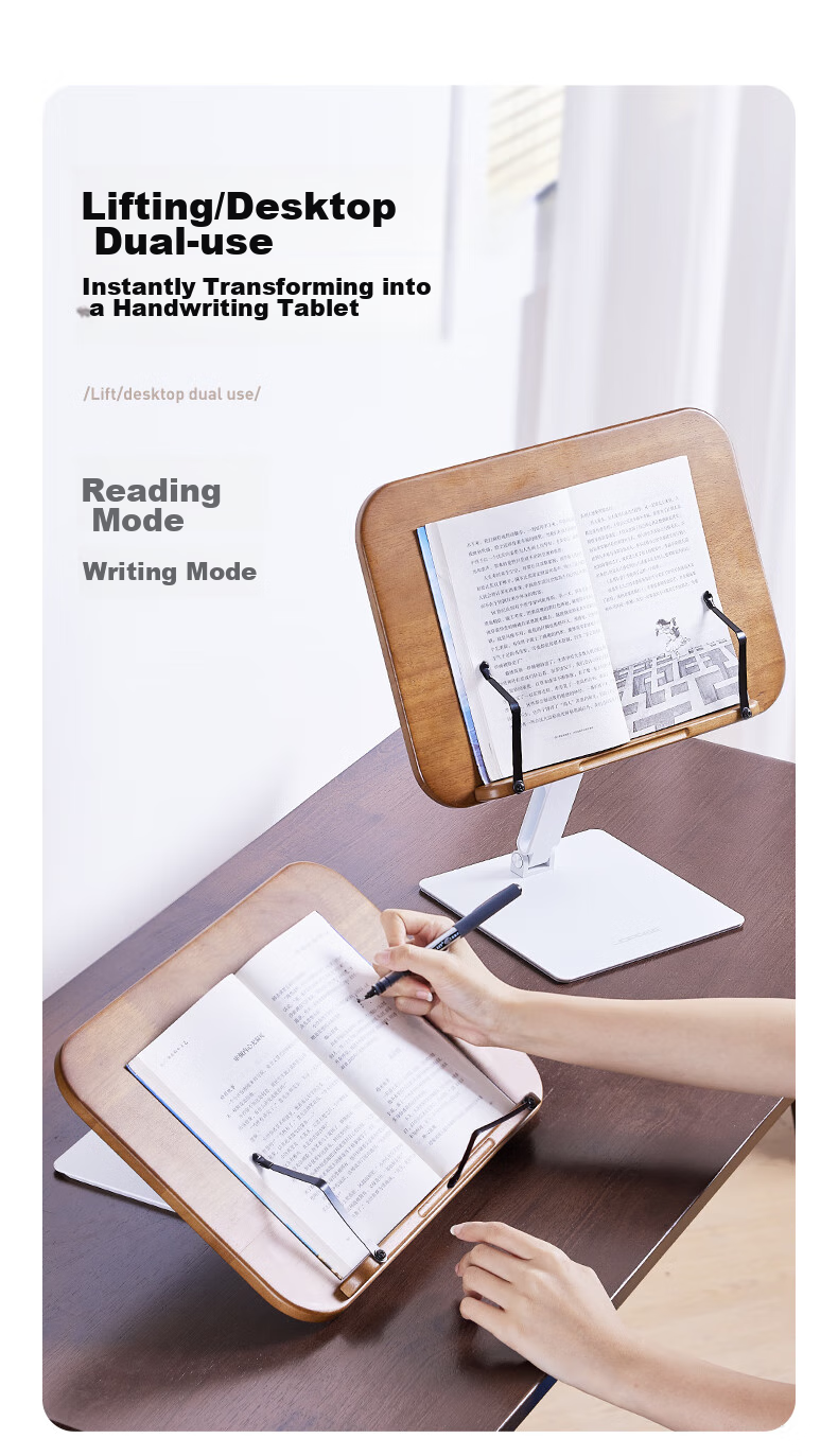 Xiaotian Phone Stand Reading Rack, Children's Book Holder, Study Stand, Desktop Reading Stand, Adjustable Height, Foldable, Student Solid Wood Multifunctional IPad Tablet Stand, Floor-Standing Rack 6