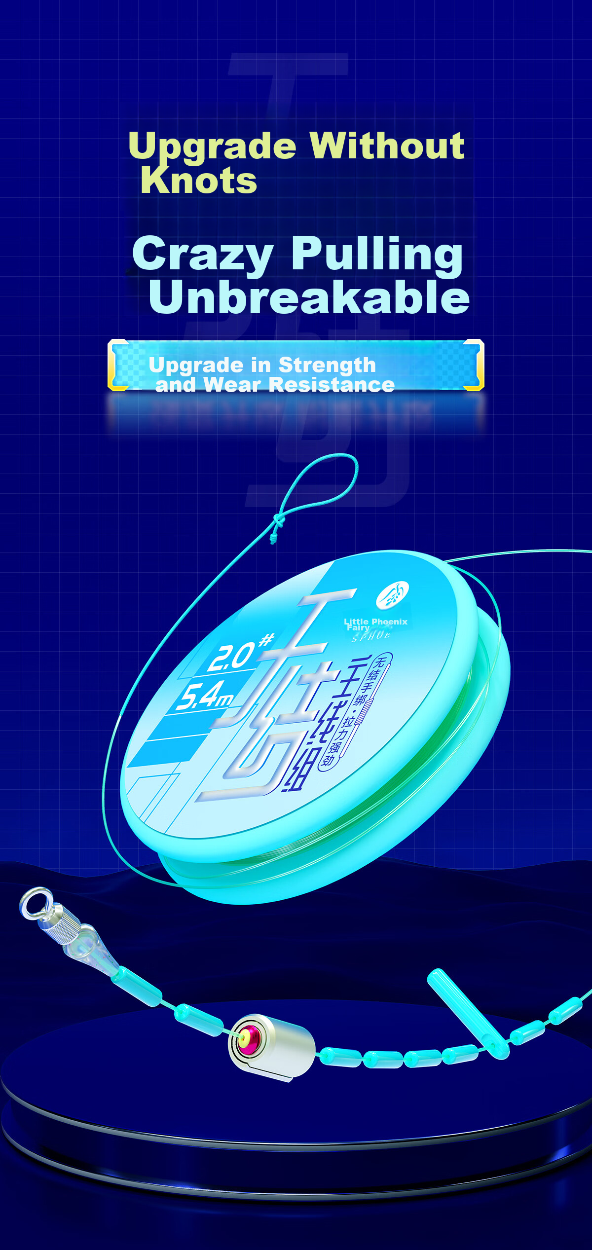 Xiaofengxian Pre-Tied Fishing Line Set, Main Line, Nylon Line, Size 1.5, 6.3 Meters Per Roll, 3 Rolls in Total 1