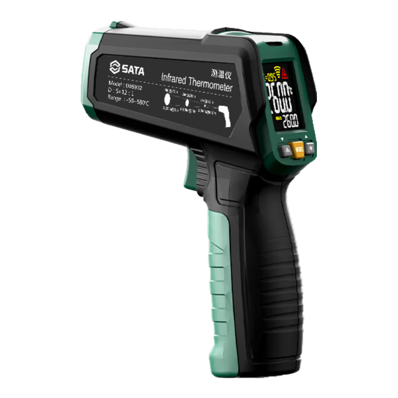 SATA Infrared Thermometer High-Precision Temperature Gun Oil Temperature Gun D05932 Standard + Charging Kit