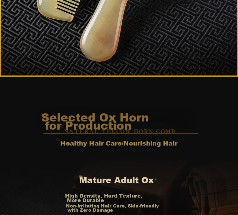 JEPPE Natural Ox Horn Comb, Detangling Comb, Hair Brush, Anti-Static Styling Comb, Gentle on Hair, Birthday Gift for Girlfriend 2