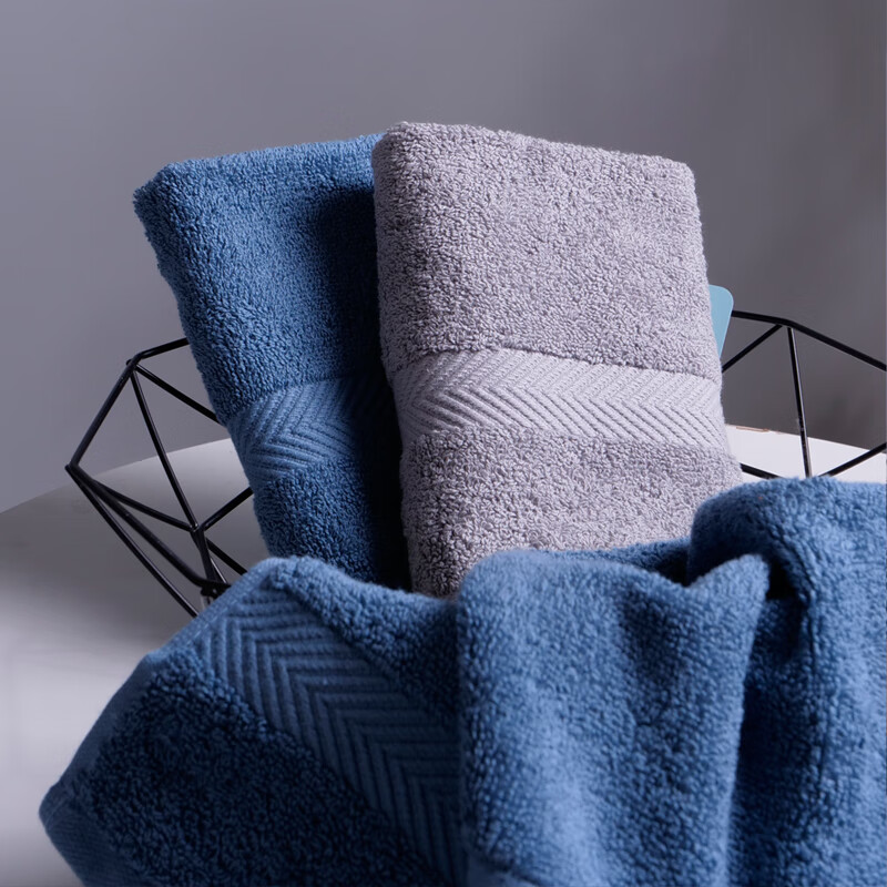 Yaguang Pure Cotton Class A Highly Absorbent Five-Star Hotel Thickened Square Towel, Blue, 56g, 33*33cm