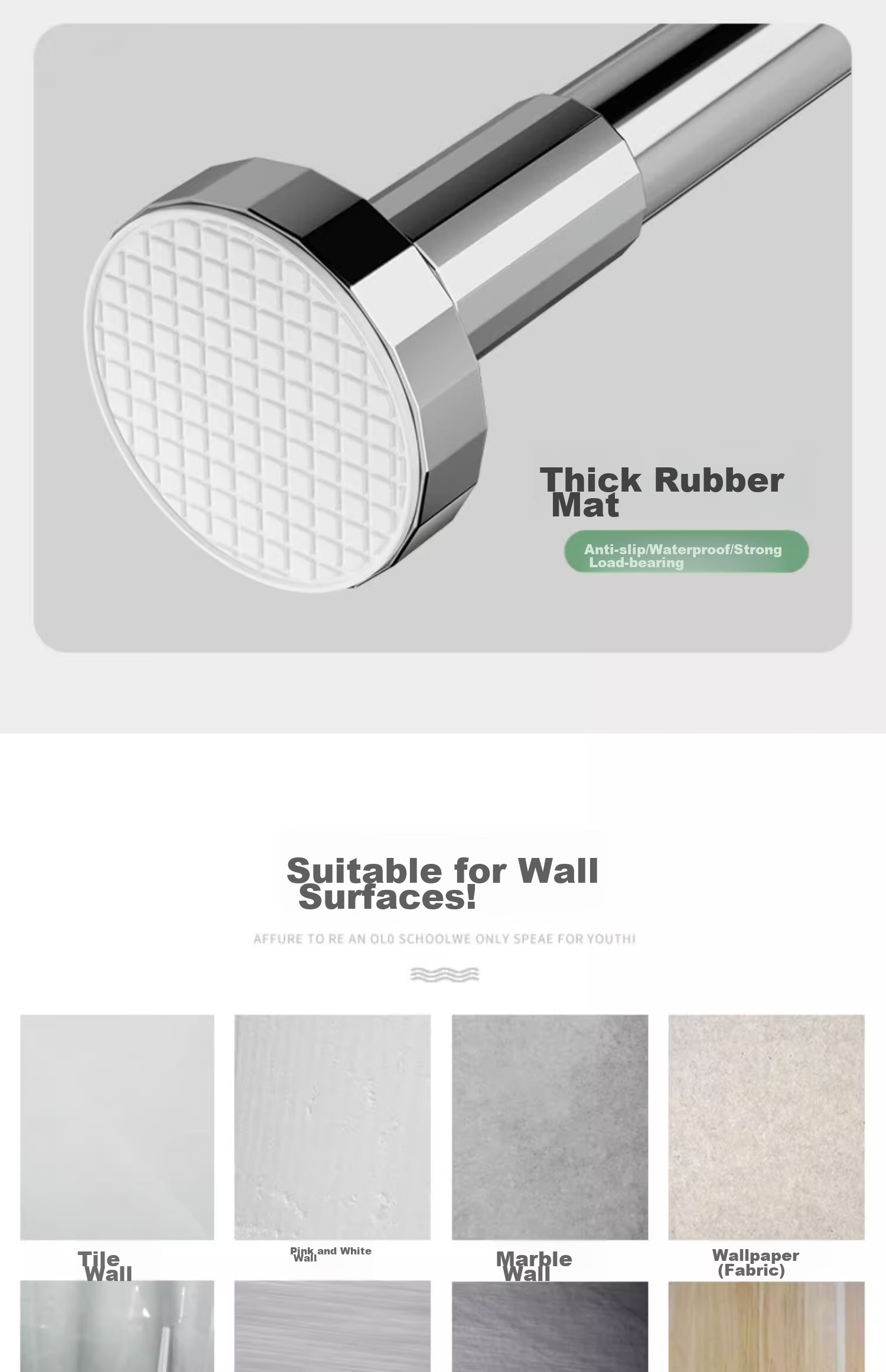 YOUQIN Retractable Clothes Drying Rod, No Drilling Required Support, Shower Curtain Rod, Bathroom Balcony Clothes Rack, Roman Rod, Bathroom Curtain Rod 13