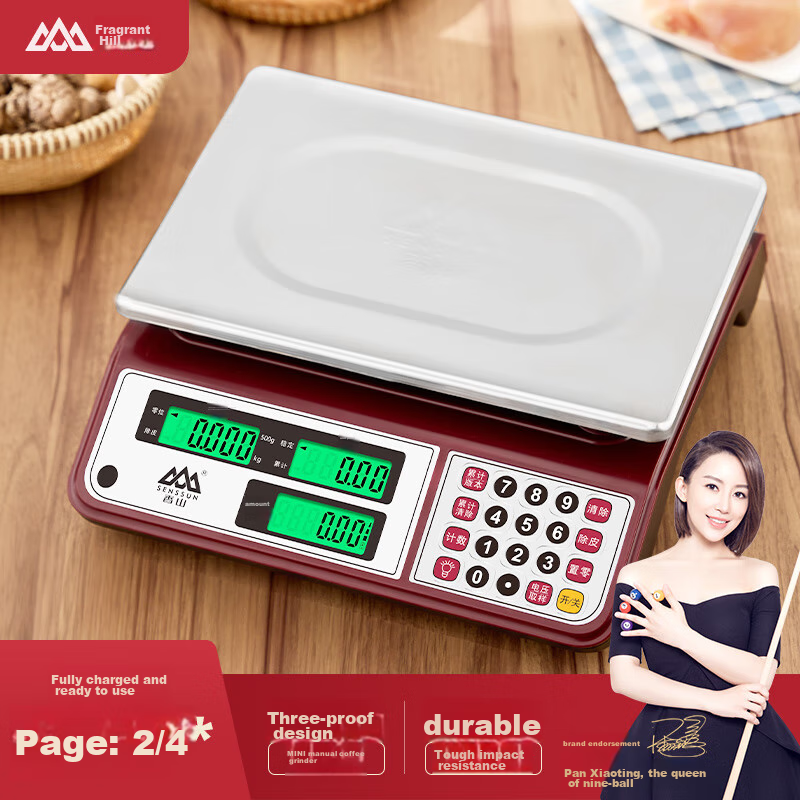 Xiangshan Electronic Scale for Commercial Use, Kitchen Scale for Weighing Food And Vegetables, High-Precision Counting Scale, Platform Scale for Fruits And Vegetables, 30kg Capacity
