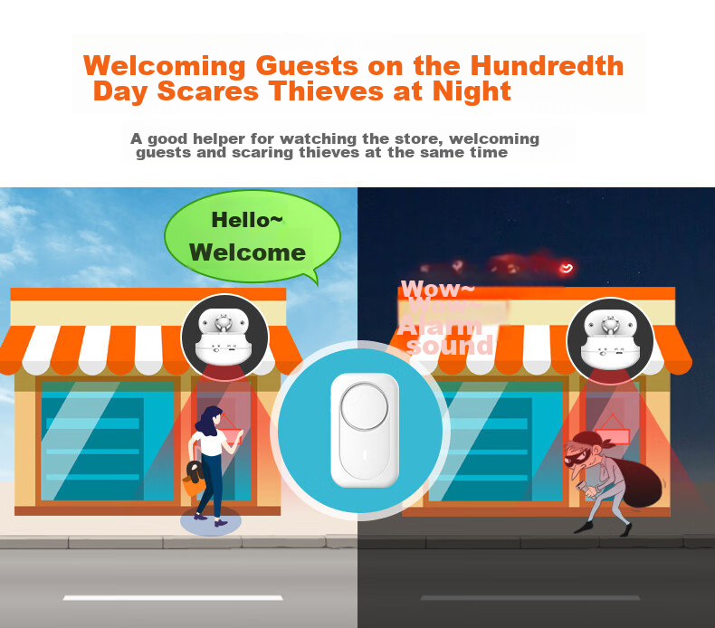 Dahong DH220-LH Dahong Customizable Entrance Store Welcome Sensor Doorbell, Wireless Split-Type Greeting Device 9