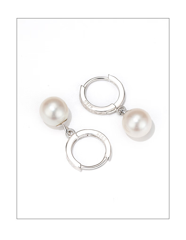 Qlady 925 Silver Freshwater Pearl Earrings for Women, Luxury Silver Jewelry Pearl Earrings Studs Clasp, Birthday Gift for Mom Or Wife 8
