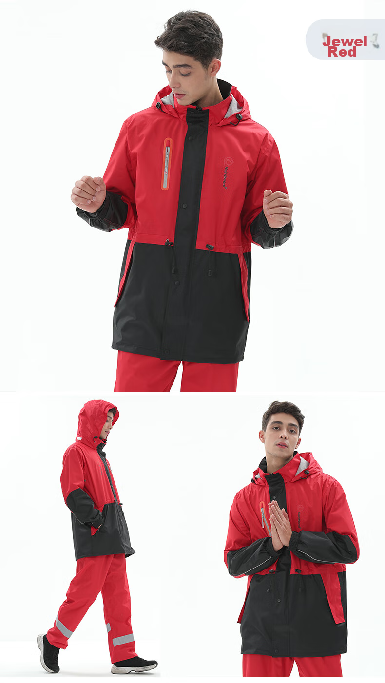 Qinfeimanyuyi Electric Bicycle Raincoat, Rider-Specific Two-Piece Set, Heavy-Duty Waterproof Cycling Full-Body Outdoor Raincoat for Women, Cherry Blossom Pink, XL 11