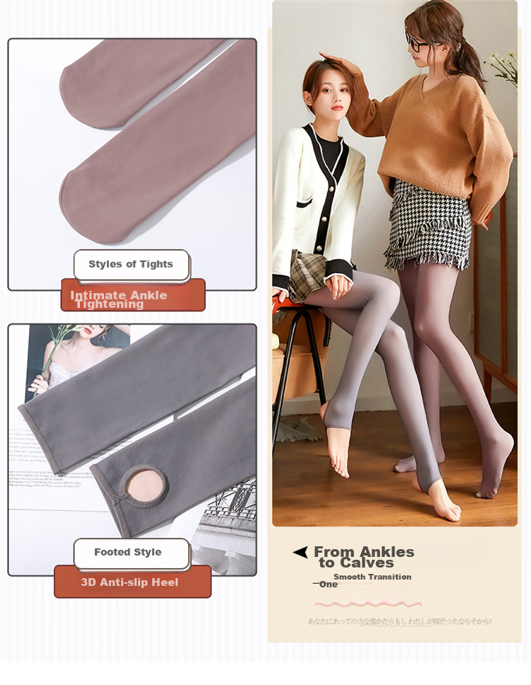 LangSha Women's Leggings, Thickened And Fleece-Lined Pants, Seamless Skin-Like Tights, Plus-Size Outer Wear, Spring And Autumn Fake Sheer Stockings 11