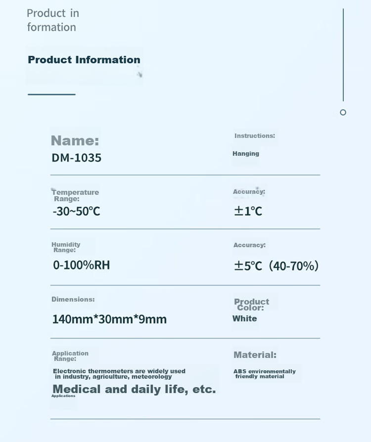 DELIXI ELECTRIC Thermometer, Indoor Glass Tube, High-Precision Household Use, Wall-Mounted for Baby Room And Greenhouse, Humidity And Temperature Meter for Breeding 11