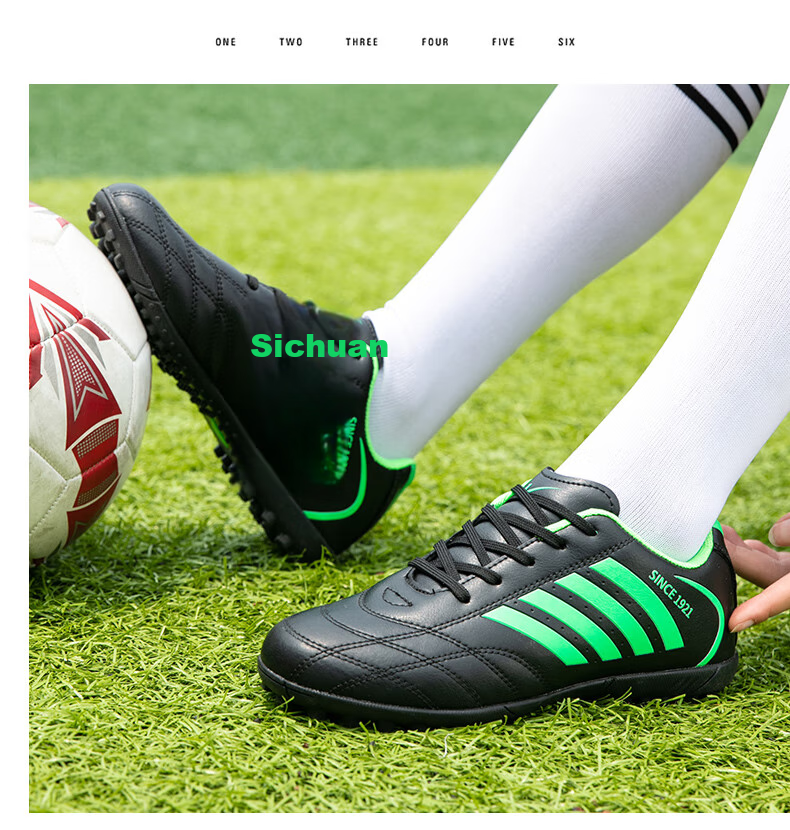 Shuangxingbate Soccer Shoes with TF Turf Studs, Short Studs for Men, Women, Adults, Teenagers, Students, Leather Upper, Football Training And Match Shoes for Artificial Turf 16
