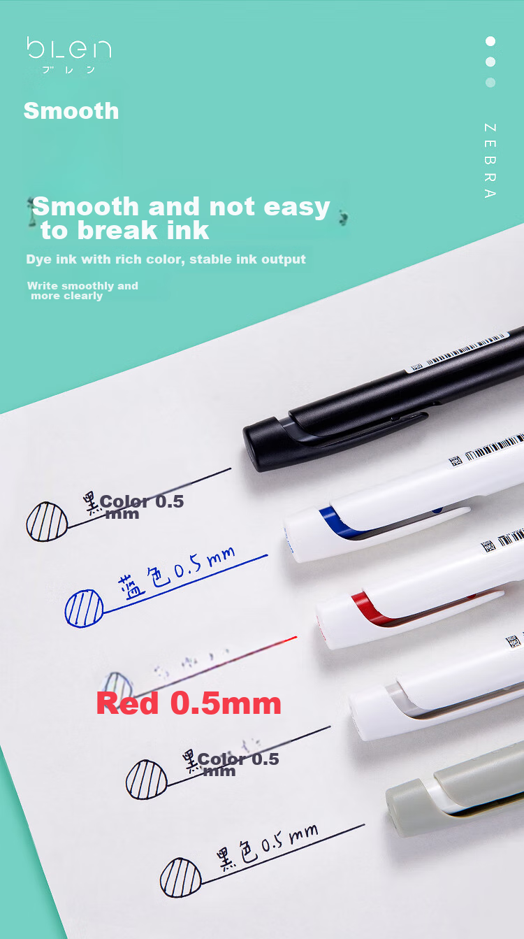 ZEBRA Stationery Award-Winning Gel Pen, 0.5mm Bullet Tip, Retractable Signing Pen, BLen Quick-Drying Shock-Absorbing Exam Pen, JJZ66, Light Blue Barrel with Black Ink, Pack of 10 8