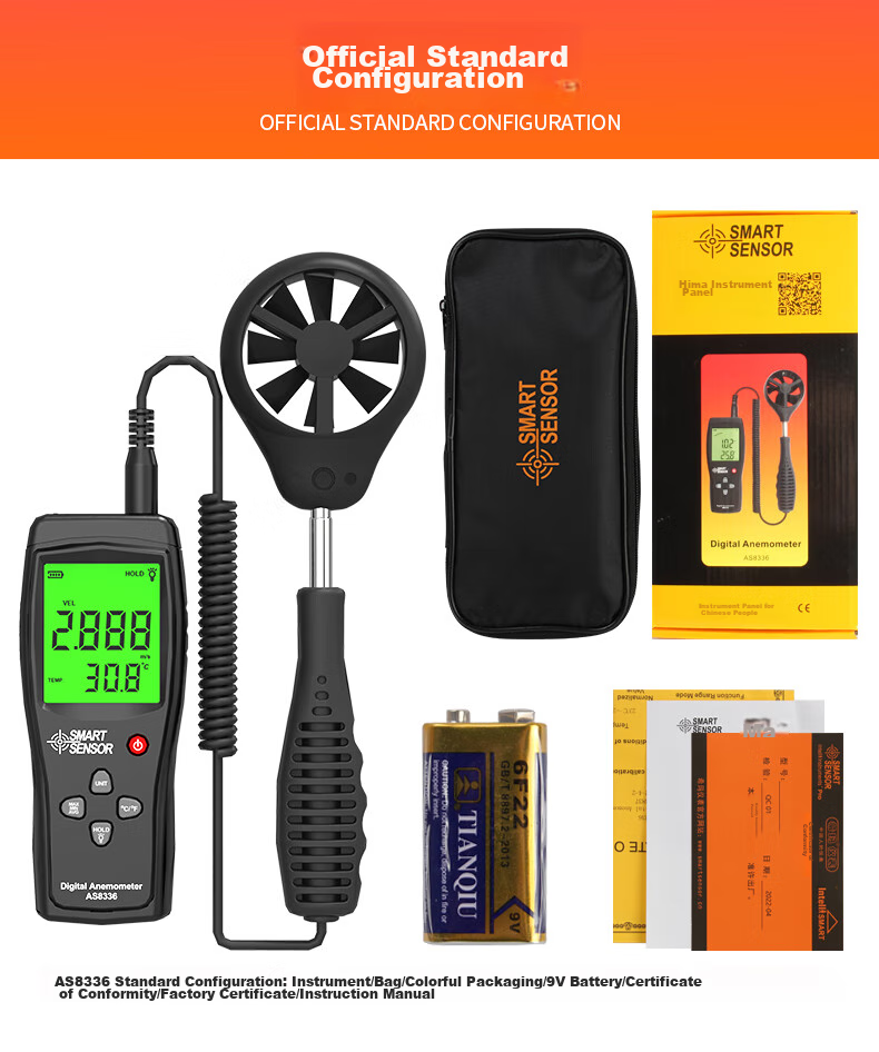 Xima AS8336 Anemometer, Handheld Digital Wind Speed Meter, Wind Speed Measuring Instrument 14