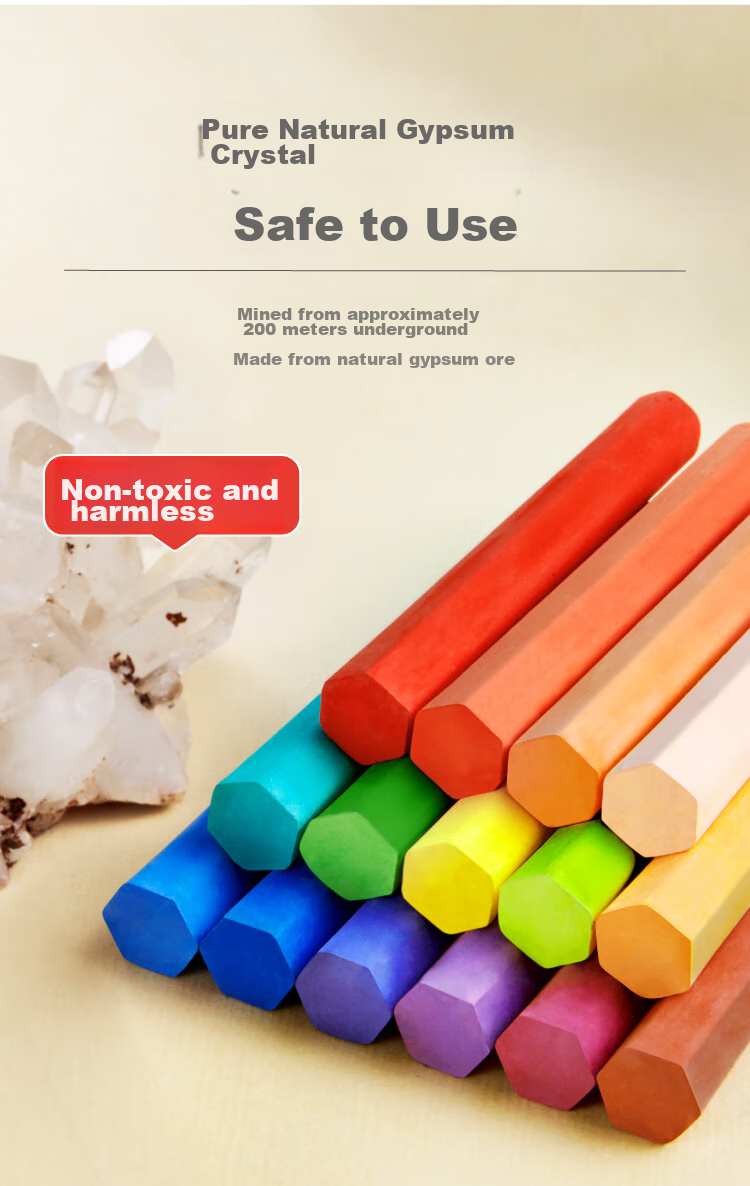 JONEVEE Colored Chalk for Bulletin Board, 24 Colors, 48 Pieces/box, Vibrant Colors, Non-Dusting And Non-Toxic, for Children's Drawing, Teaching, And Teachers' Use, Not Water-Soluble ZWCK-6482 6