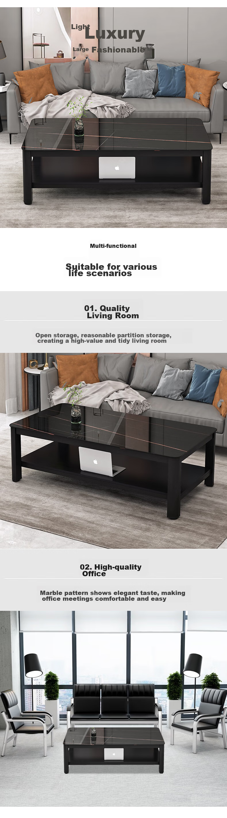Fanshe Coffee Table, Living Room Tea Table, Office Coffee Table, Small Apartment Glass Sofa Table, Modern Minimalist Tea Table 6