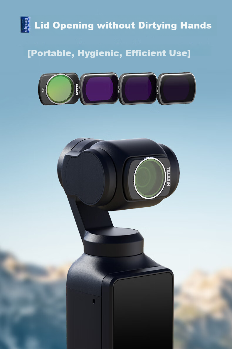 TELESIN Compatible with DJI Pocket 4/3, CPL ND16/64/256 Filter Set, Neutral Density Filters 1
