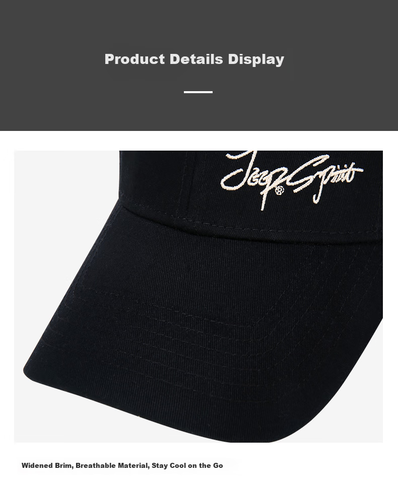 JEEP Men's All-Season Baseball Cap, Fashionable Embroidered Visor Hat for Men And Women, Versatile Cap A0384 15