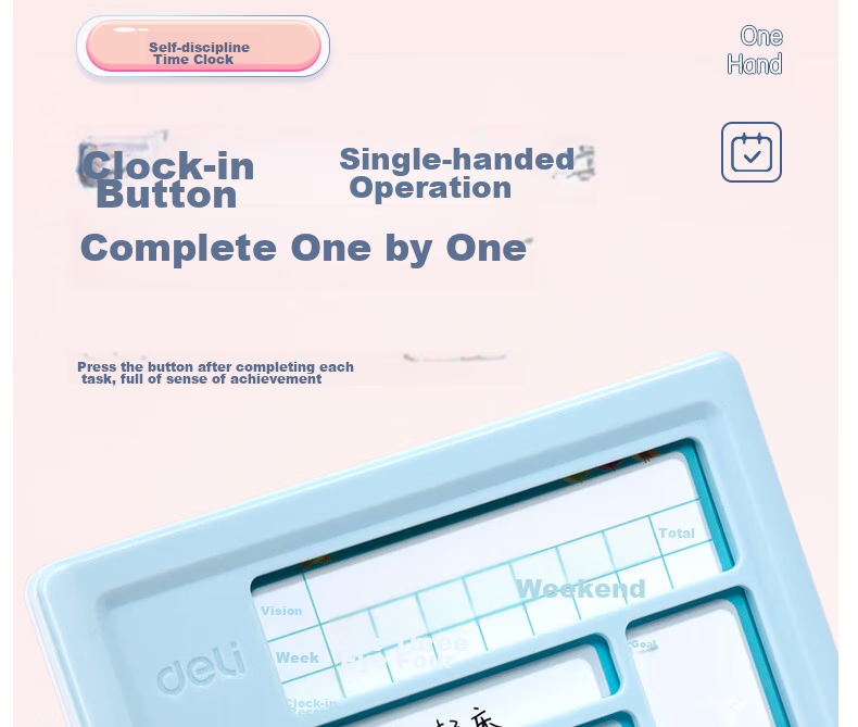 Deli 60*40cm Growth Self-Discipline Chart, Student Kindergarten Reward Stickers, Points for Good Habits, Top Student Habit Formation Course, Daily Check-In, Birthday Gift Stationery for Boys And Girls 6