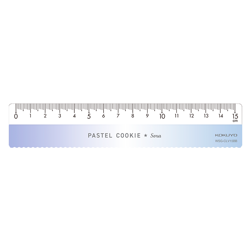 KOKUYO 15CM Wave Ruler for Students And Office Use, Transparent Graduated Ruler for College Entrance Exams, Acrylic Ruler, Gulf Blue WSG-CLV15BB
