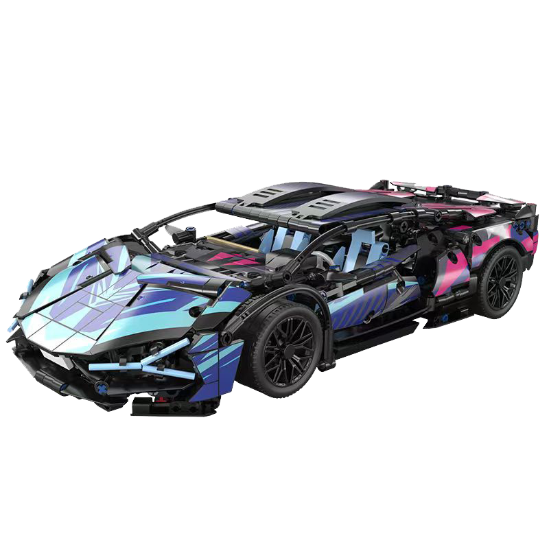 Lianhe Chuangxiang Lamborghini Remote Control Car Compatible with Lego Racing Cars Building Blocks, Boys' Toy for Ages 8-12, Birthday Gift for Boys