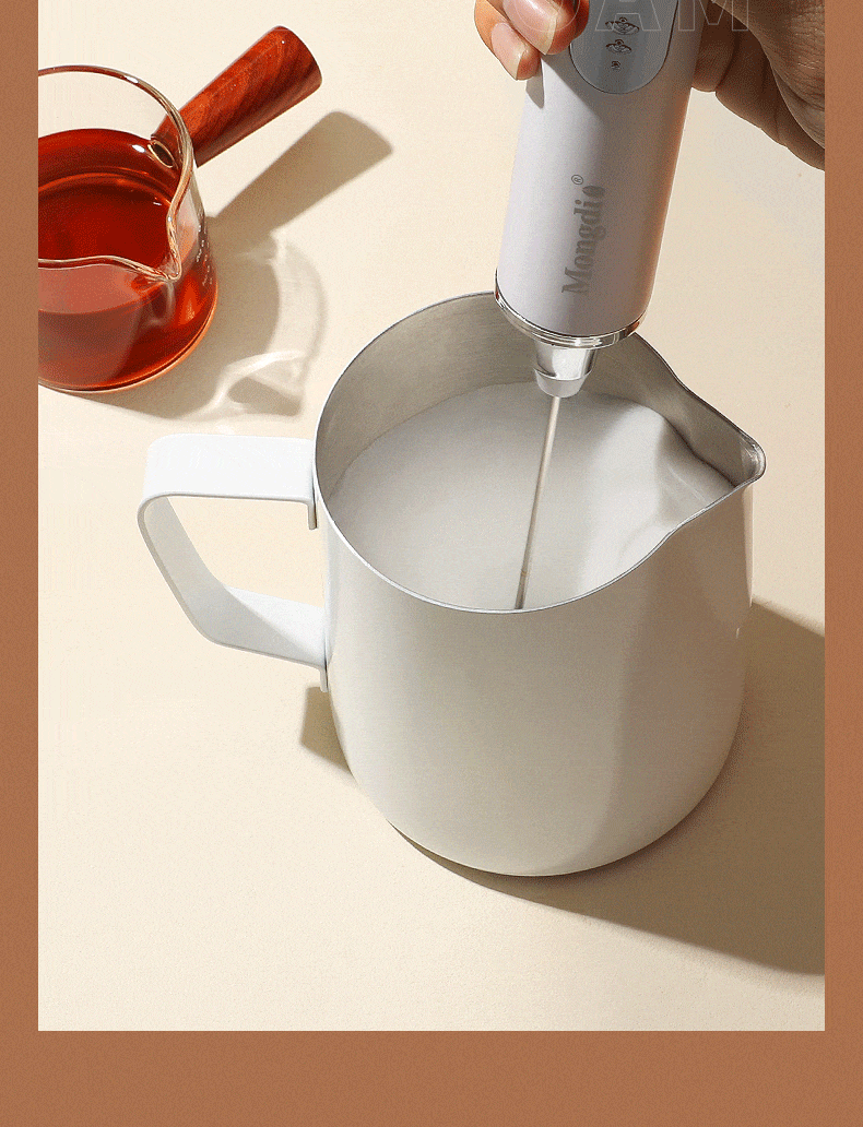 Mongdio Electric Milk Frother Whisker 400 RPM Coffee Foam Maker Milk Frothing Machine Mixer 5