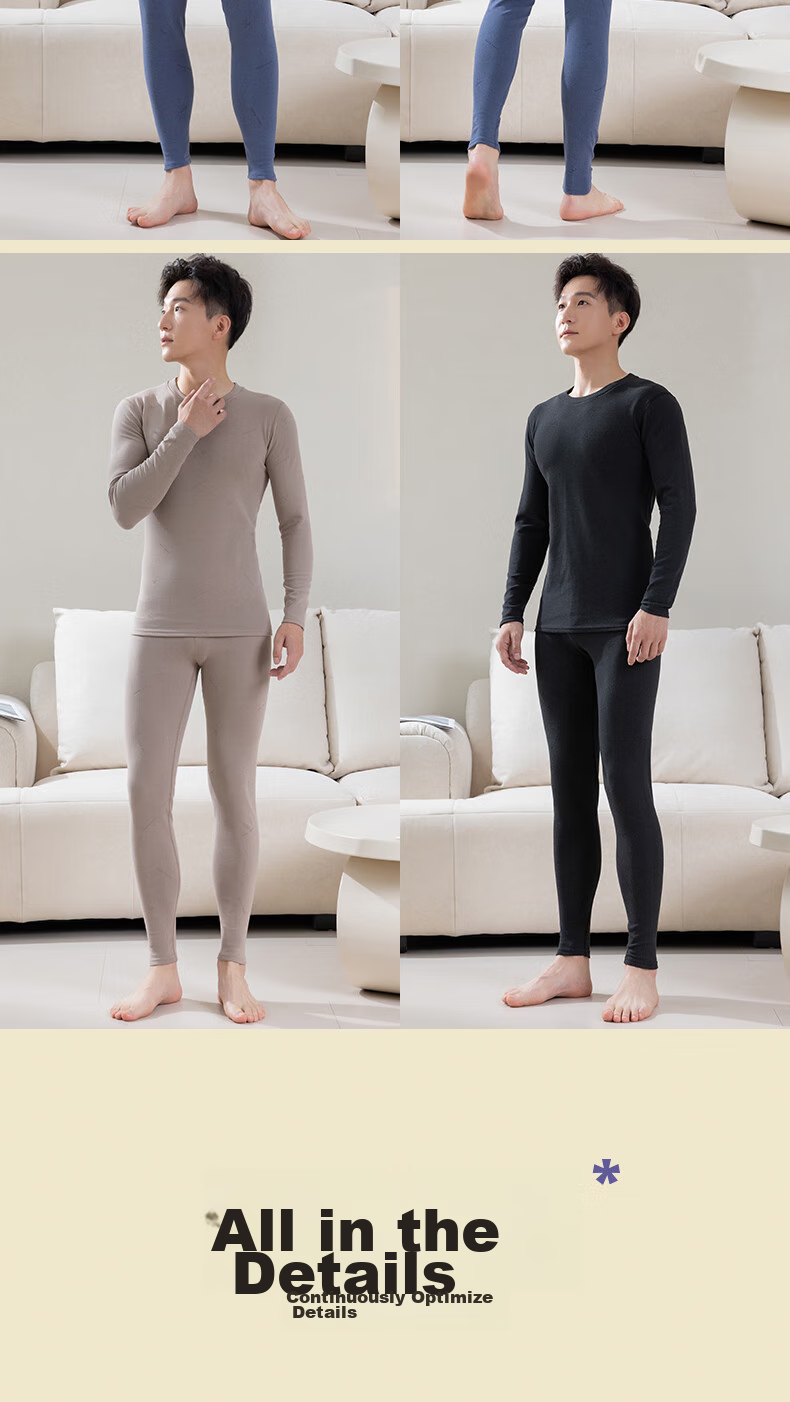 LangSha Cotton Sweater Men's Autumn Underwear Set, New Autumn And Winter Slim-Fit Thin Thermal Underwear for Young Me 14