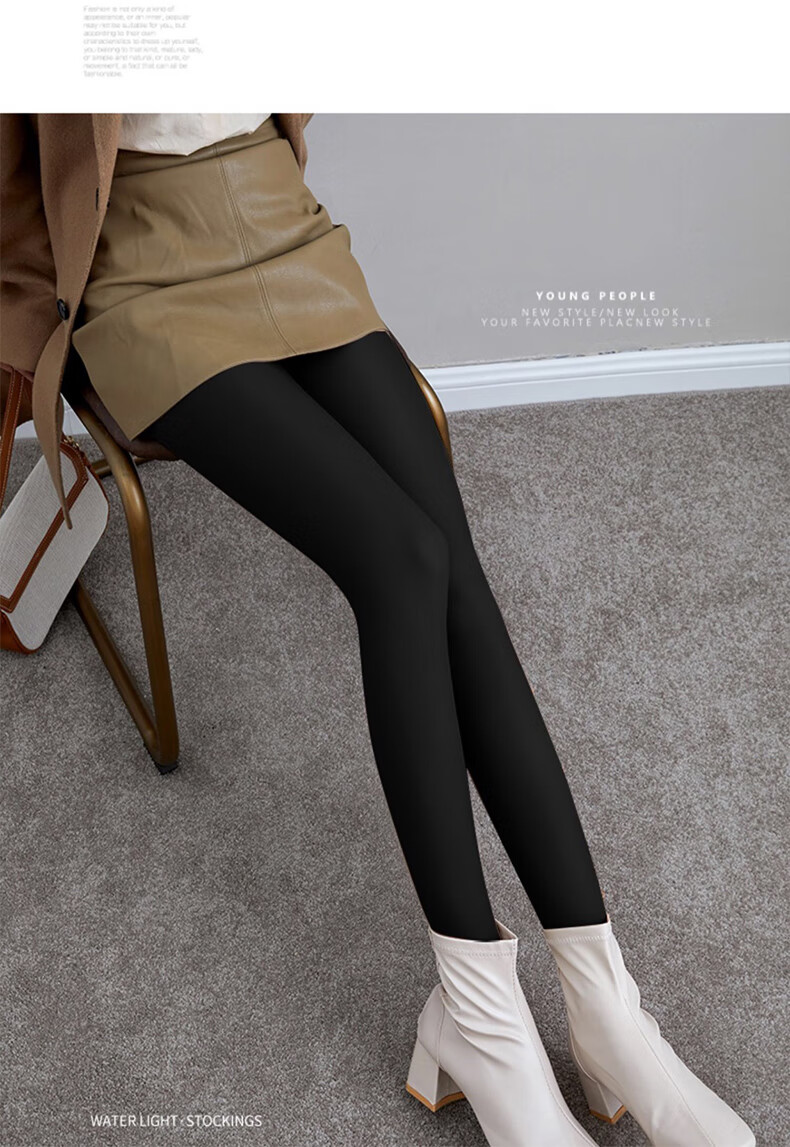 LangSha 2-Pack Women's Bare Leg Miracle, Fleece-Lined Thickened Leggings Socks, Autumn And Winter Wearable, Seamless Thigh-High Stockings 21