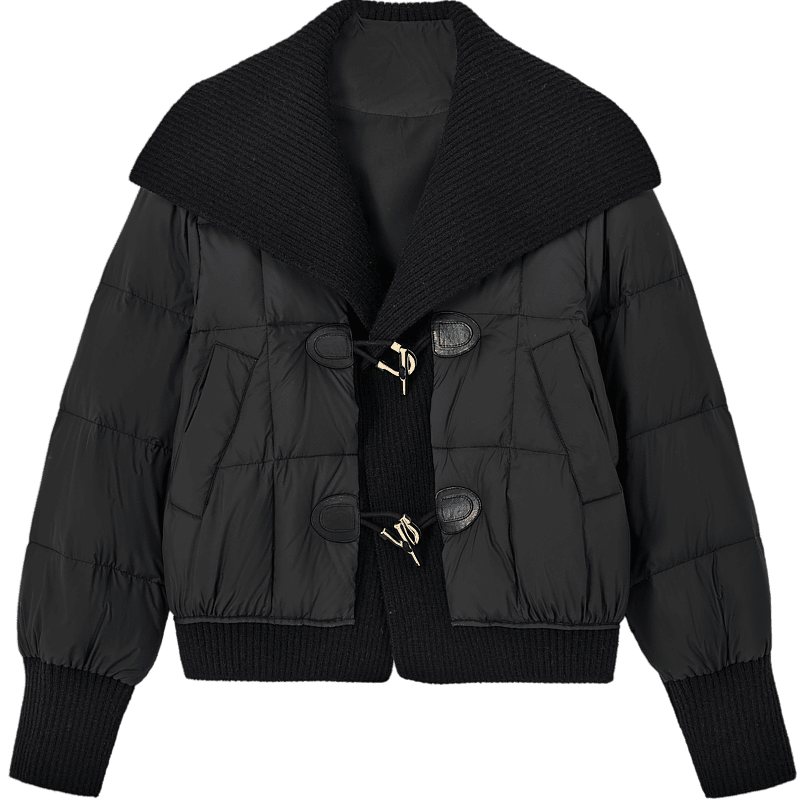 Dme [Mikero Warm Oxygen Bar] Winter Lightweight High-Heat Retention 90% Duck Down Ribbed Lapel Short Women's down Jacket