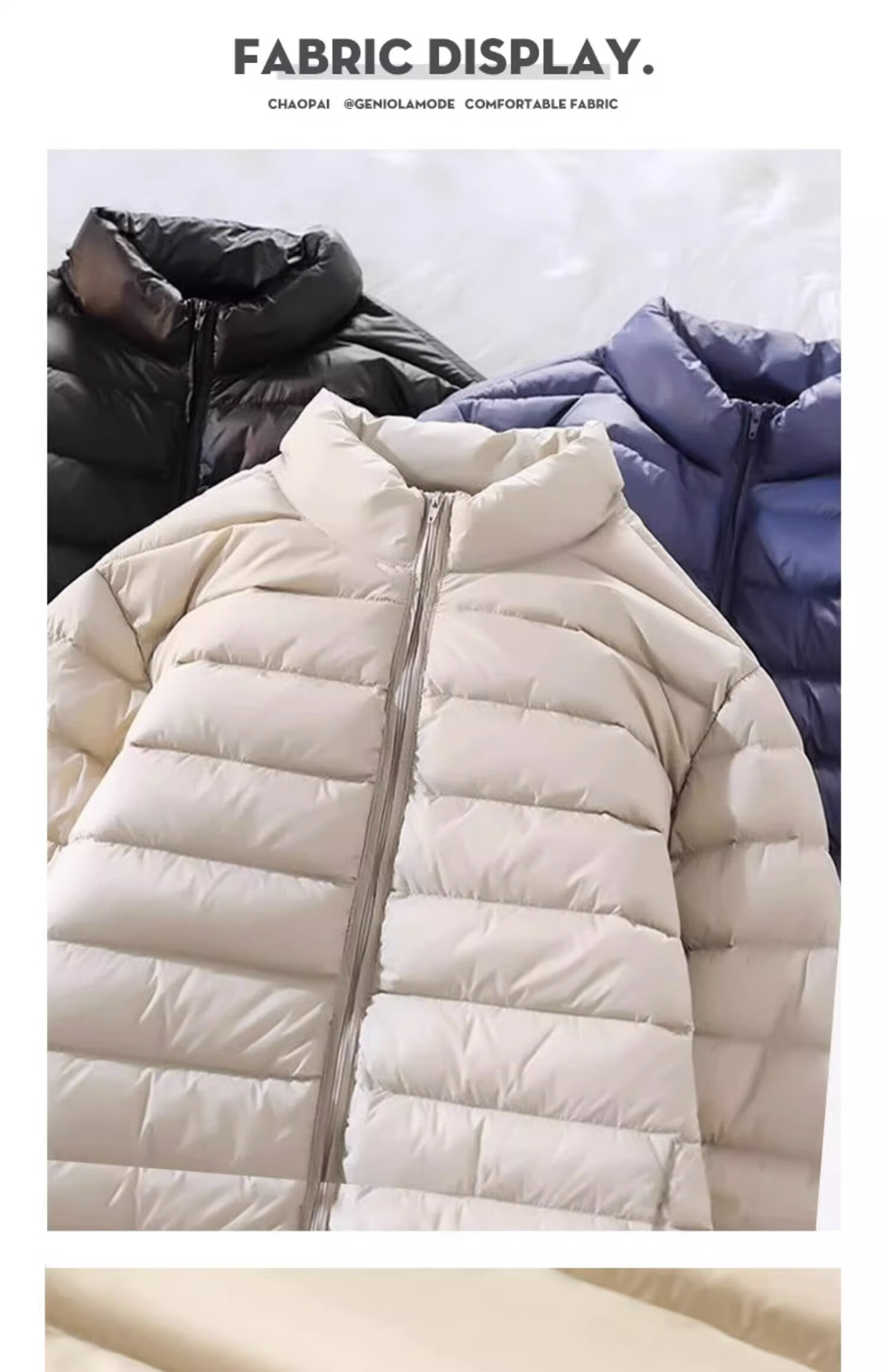 GENIOLAMODE Men's down Jacket, Lightweight And Short for Autumn And Winter, Stand-Up Collar, Warm Duck Down, Simple And Versatile Winter Wear 16