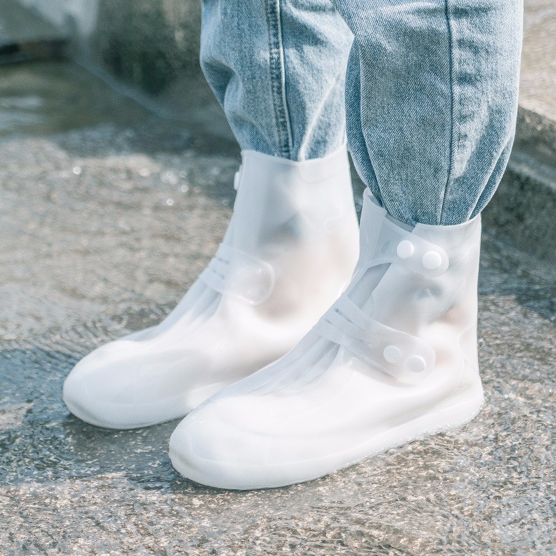 BANANA TRIP Rain Shoe Covers for Men And Women, Flexible Thickened Wear-Resistant Flat High-Top Portable Rain Shoe Covers XXXL